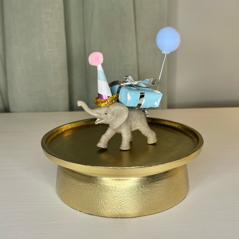 Baby Elephant Birthday Cake Topper